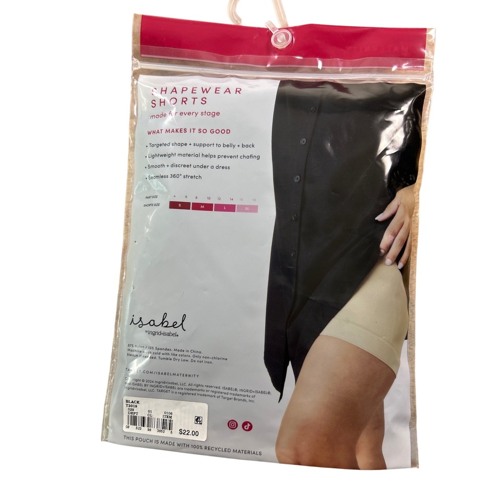 Isabel Maternity Ingrid & Isabel Black Seamless Shapewear Shorts Size M T3019 - Picture 4 of 5